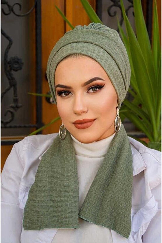 Pastel Yeşil Atkılı Bone