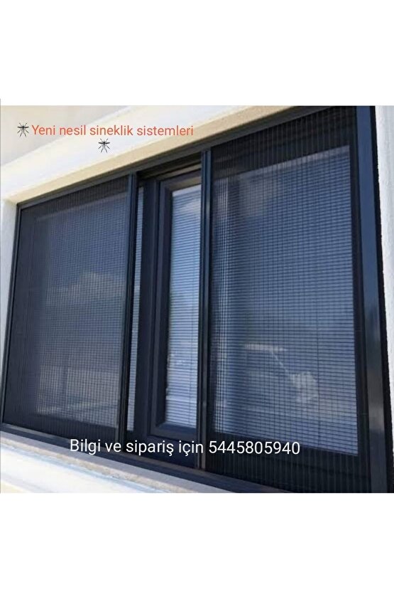 Ekol Sineklik Plise Sineklik Pencere Sineklik Pileli Sürgülü 0x90-0x220 Beyaz