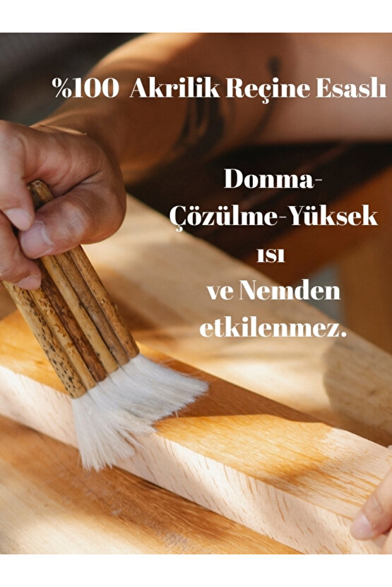 Tek Boya Parlak Su Bazlı Çok Amaçlı Taş Ve Ahşap Verniği 0.75 lt Şeffaf-Kokusuz Şeffaf Vernik