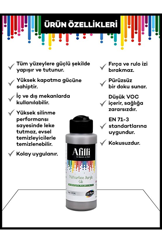 Afilli Multisurface Akrilik Mat 120 ml - Beyaz