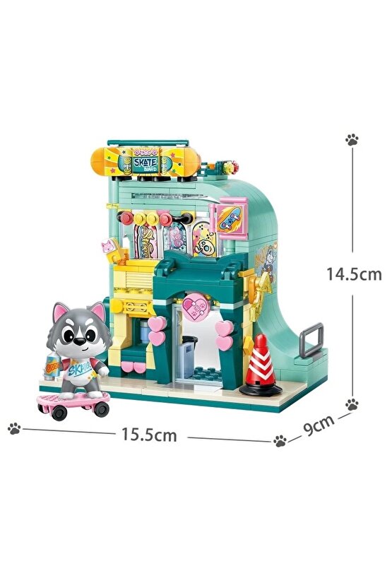 Mikro Blok Kaykay Dükkanı 344 Parça - Lego Setleri - Keeppley Mini Lego - Keeppley Lego - Mikro Blok