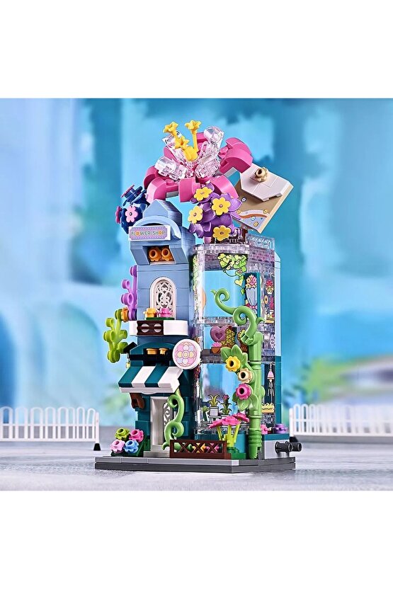 Mikro Blok Çiçek Dükkanı 356 Parça - Lego Setleri - Keeppley Mini Lego - Dükkan Lego - Keeppley Lego