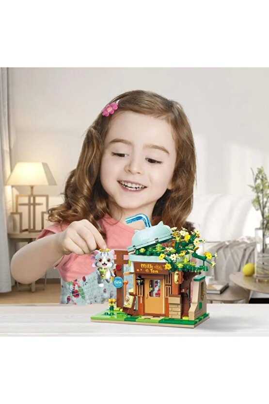 Mikro Blok Sütlü Çay Dükkanı 411 Parça - Lego Setleri - Keeppley Mini Lego - Keeppley Lego - Mikro B
