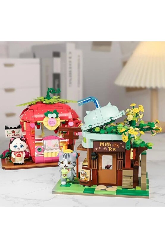 Mikro Blok Sütlü Çay Dükkanı 411 Parça - Lego Setleri - Keeppley Mini Lego - Keeppley Lego - Mikro B