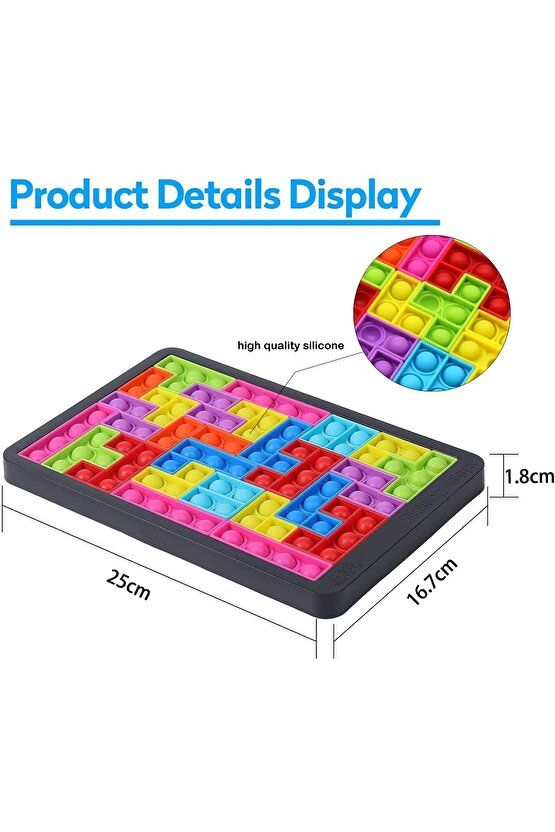 Tetris Popit - Puzzle Popit - Slicon Puzzle Building BlocksPopit - Popit Oyuncak - Stres Oyuncak - S