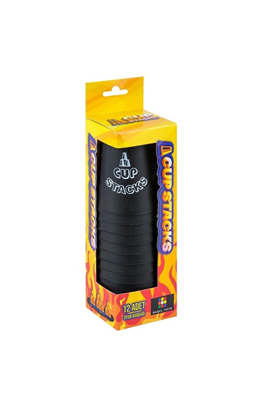 Orijinal Cup Stacks Bardak Oyunu - Speed Cup - Hızlı Bardaklar Oyunu - Hızlı Bardak Oyunu - Siyah