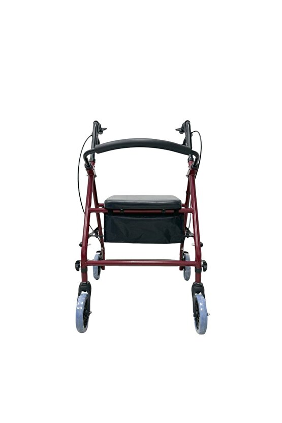 Pambukcuk Çantalı Arkalıklı Tekerlekli Yürüteç Walker Ekonomik Rollator Hasta Yaşlı Yürüteci 8026