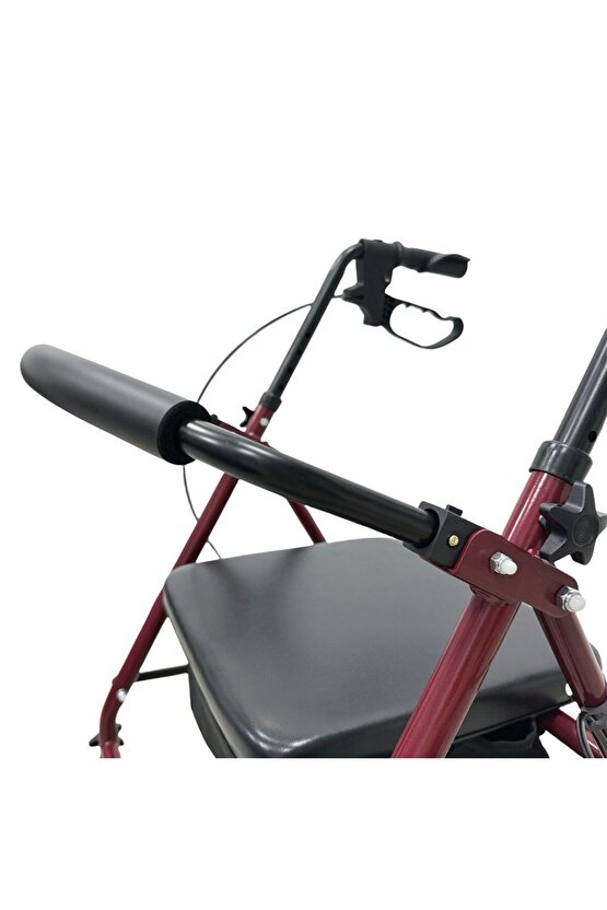 Pambukcuk Çantalı Arkalıklı Tekerlekli Yürüteç Walker Ekonomik Rollator Hasta Yaşlı Yürüteci 8026