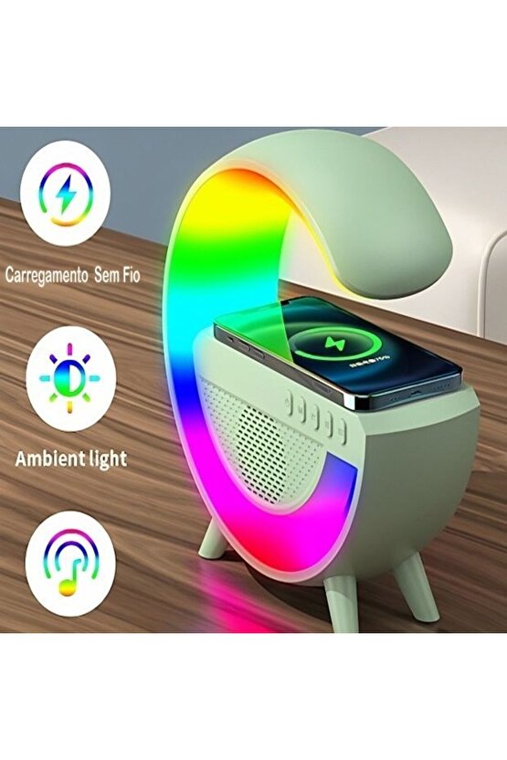 Çok Fonksiyonlu, Şarj Eder, Alarmlı, Saatli, Radyolu, RGB Çok Renkli Aydınlatma Masa Saati - Lambası