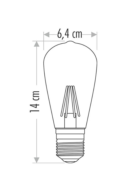 10 Adet 4 Watt Amber Işık Kaliteli Rustik Ampul, 300 Lümen 4 Watt 25000K Amber Işık Led Rustik Ampul