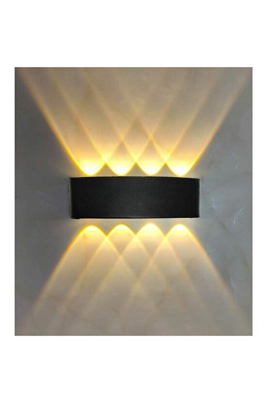 15 Watt, Amber Işık Ledli, Çok Kaliteli İç ve Dış Mekan Aydınlatma Armatürü, Led Bahçe Duvar Apliği