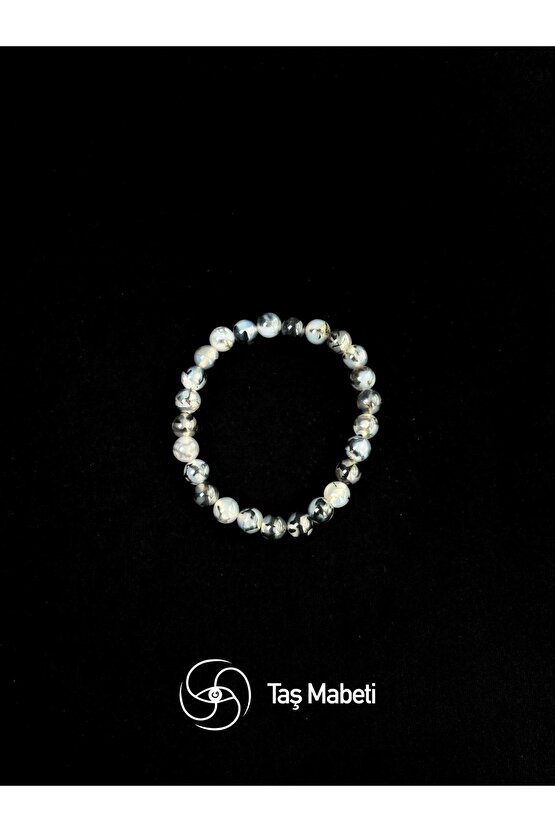Beyaz Damarlı Akik Bileklik