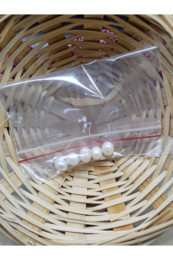 5 Adet Inci Doğal Taş Boncuk (8 Mm) (sertifikalı)