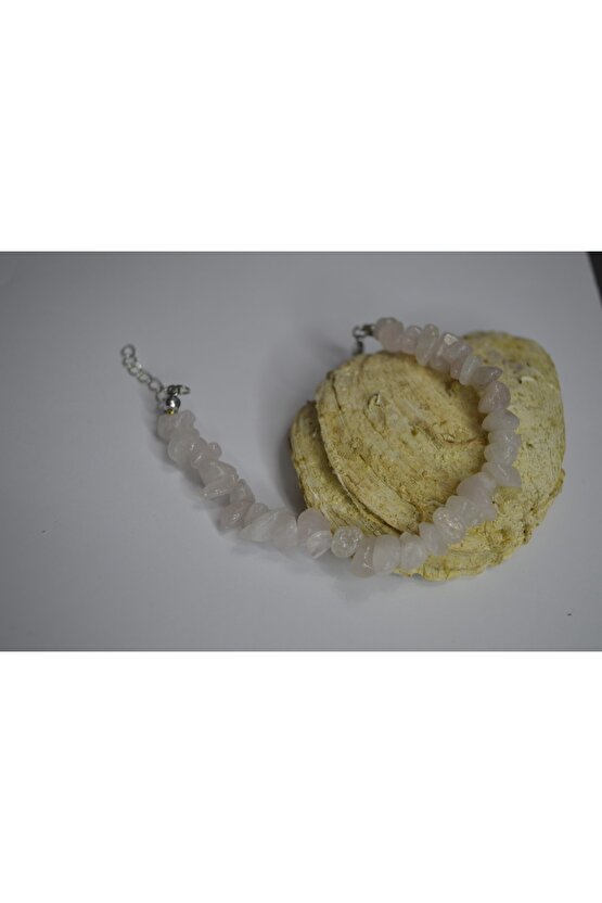 El Işçiliği Pembe Kuvars Kırık Doğaltaş Bileklik