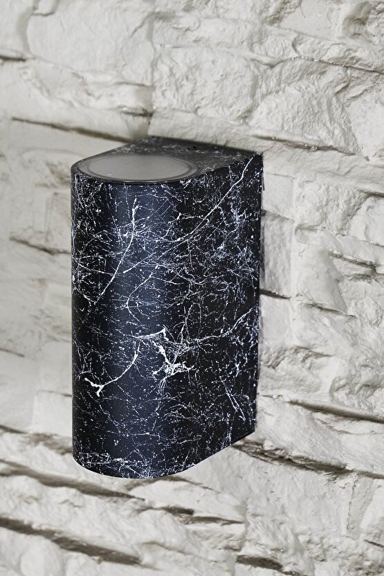 Mermer Desen Beyaz Işık Dekoratif Çift Yönlü Iç Dış Mekan Aplik