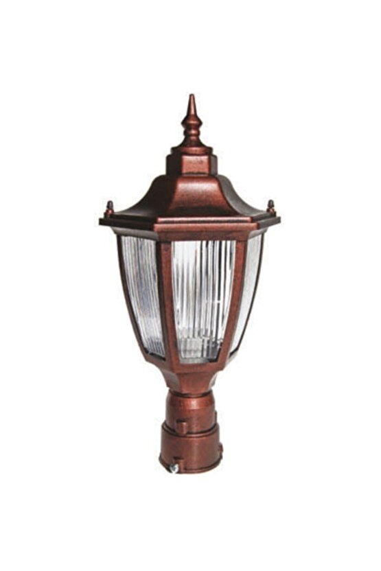 Altıgen Direk Üstü Bahçe Armatürü, Şık Bakır Bahçe Lambası
