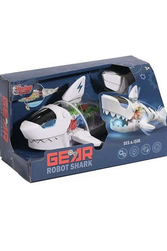 Müzikli Sesli Işıklı Şeffaf Robot Köpek Balığı