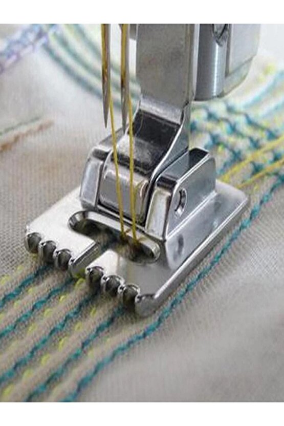 Singer Bernina Janome Çift Iğne Ve Nervür Ayak Set (iğne Paket Içinde 2mm,3mm Ve 4 Mmdir.)