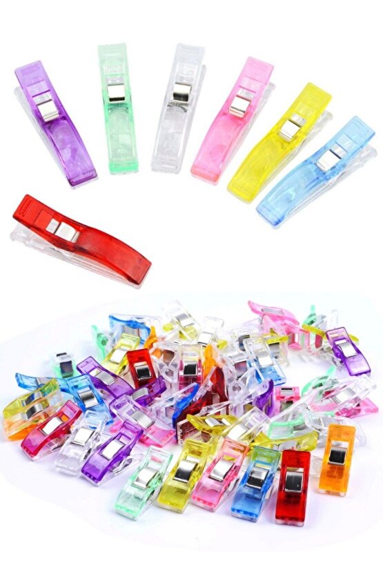 Dikiş Nakış Kumaş Kağıt Maşası Plastik Klips Tutucu Mandal 10 Küçük 5 Büyük