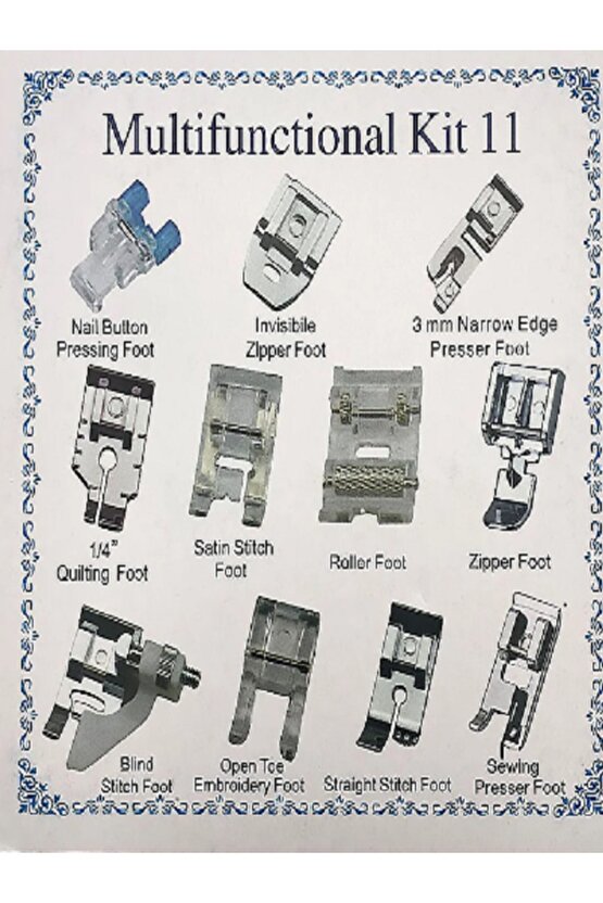 Sınger Beko Zetina Janome Brother Homemax Sınbo 11 Parça Ev Tipi Aile Dikiş Makinesi  Uyumlu Seti