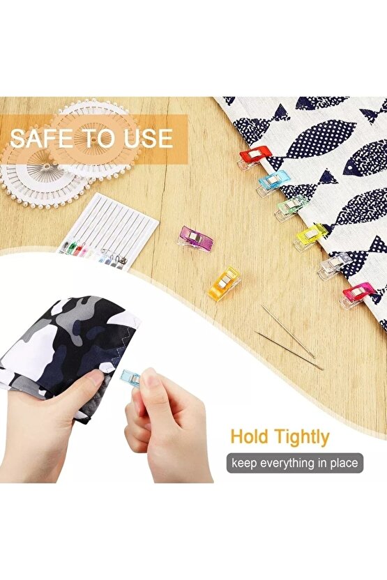 Plastik Kullanışlı Sağlam Mini Kumaş Kağıt Mandalı 100 Adetlik Fiyattır.