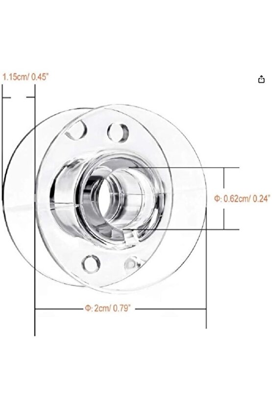 Yeni Model Ev Tipi Dikiş Makinesi Masurası Plastik Beyaz-mavi Şeffaf (10 ADET)