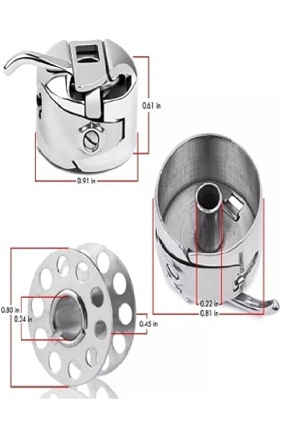 Dikiş Seti 1 Mekik -5 Adet Masura - 10 Adet Iğne 12 No  Sınger Beko Zetina Janome Makinesi Uyumlu