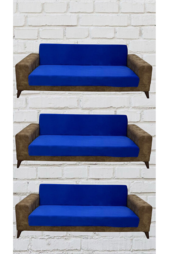 3+3+3 İtalyan Süet Kolsuz Koltuk Örtüsü ( RENK)