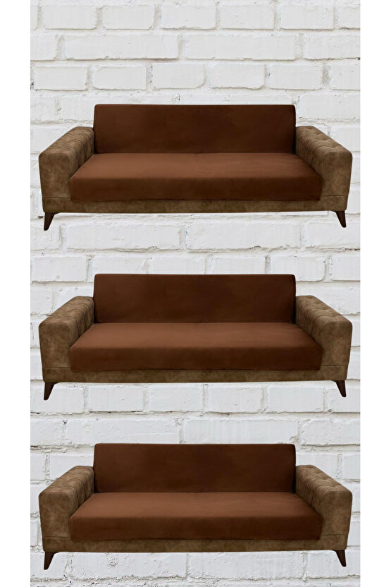 3+3+3 İtalyan Süet Kolsuz Koltuk Örtüsü ( RENK)