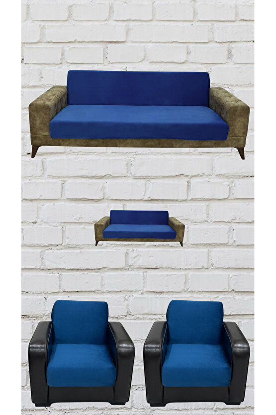 3+2+1+1 İtalyan Süet Kolsuz Koltuk Örtüsü ( RENK)