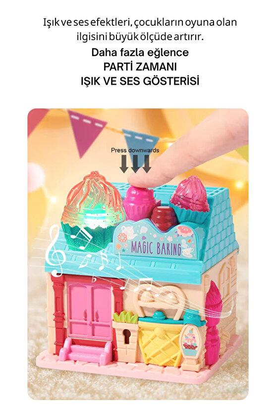 Oyuncak Işıklı Müzikli Aksesuarlı Ev Serisi Açılıp-Katlanır Evcilik Seti