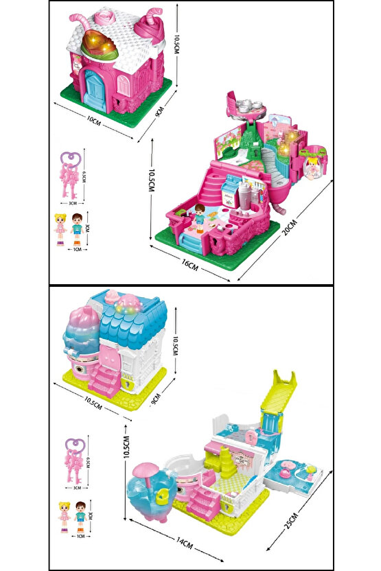 Oyuncak Işıklı Müzikli Aksesuarlı Ev Serisi Açılıp-Katlanır Evcilik Seti