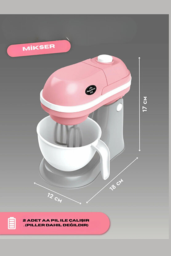 Oyuncak Kutulu Işıklı Pilli Büyük Pembe Mikser Evcilik ve Mutfak Oyunları
