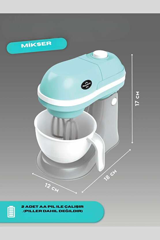 Oyuncak Kutulu Işıklı Pilli Büyük Mavi Mikser Evcilik ve Mutfak Oyunları