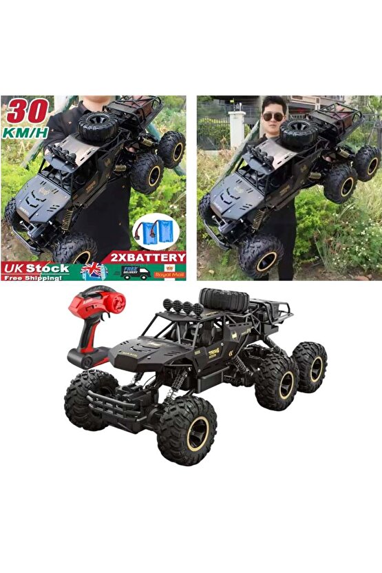 Uzaktan Kumandali 1:10 6 Teker Dev Kumandali Şarjli Rock Crawler