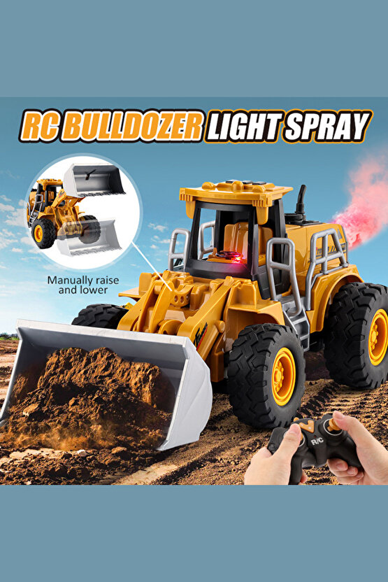 Oyuncak Uzaktan Kumandalı Şarjlı Buhar Atan Kazıcı Yükleyici Buharlı İş Makinası