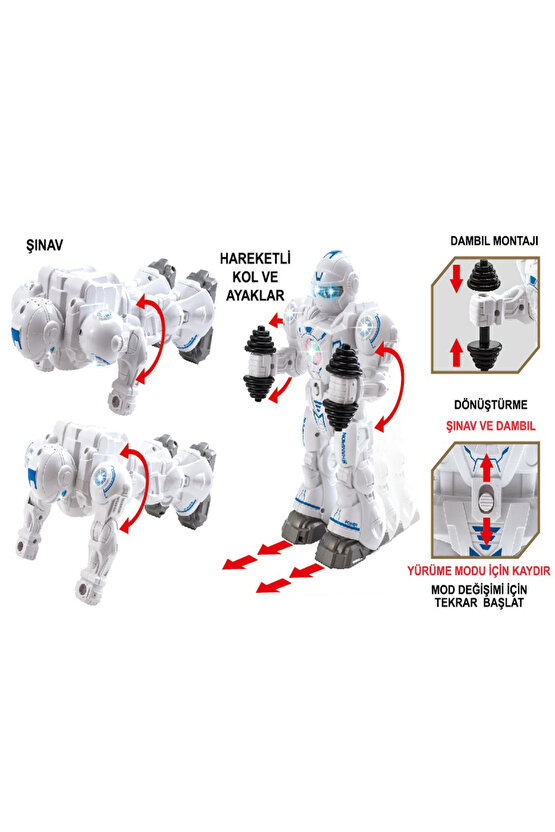 Oyuncak Işıklı ve Müzikli Hareketli Atletik Sporcu Pilli Robot Şınav Çekebilen Robot