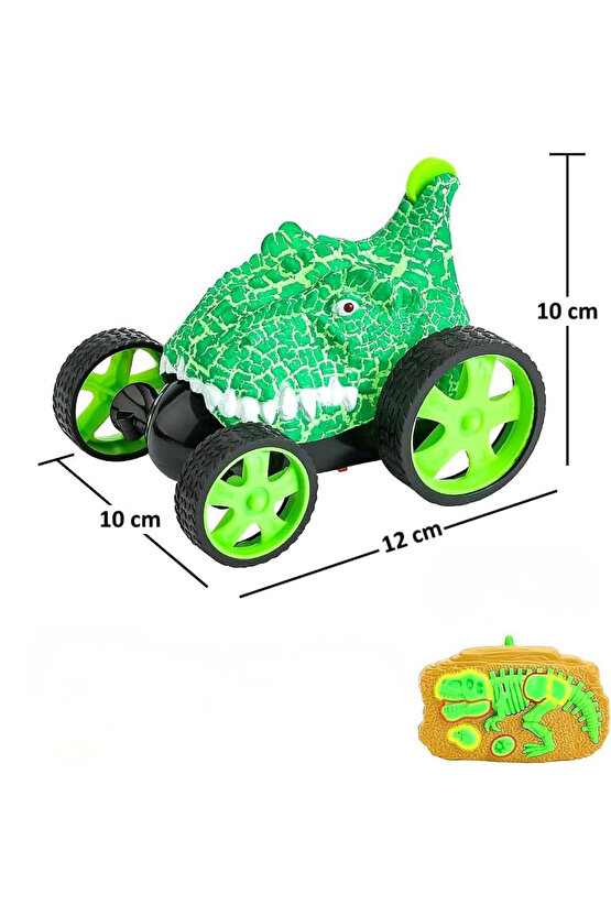 Oyuncak Akrobatik Uzaktan Kumandalı Işıklı Dasher Dinozor Araba