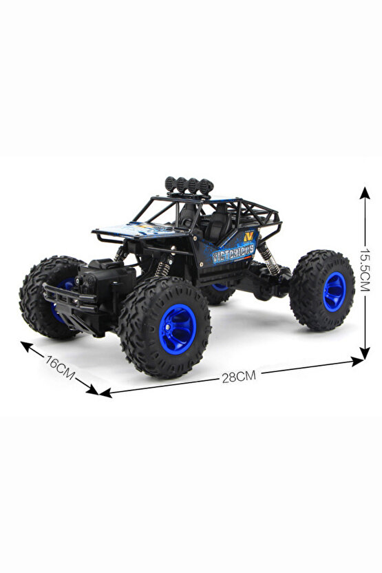 Oyuncak 4x4 Uzaktan Kumandalı Şarjlı Rock Crawler Büyük Teker Gerçekçi Araba 1:16 Ölçek