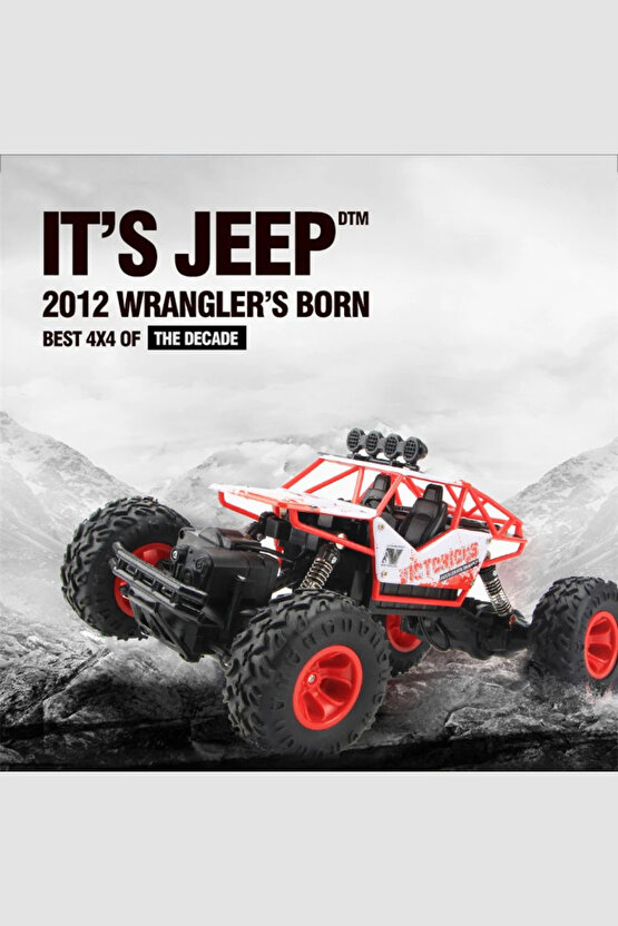 Oyuncak 4x4 Uzaktan Kumandalı Şarjlı Rock Crawler Büyük Teker Gerçekçi Araba 1:16 Ölçek