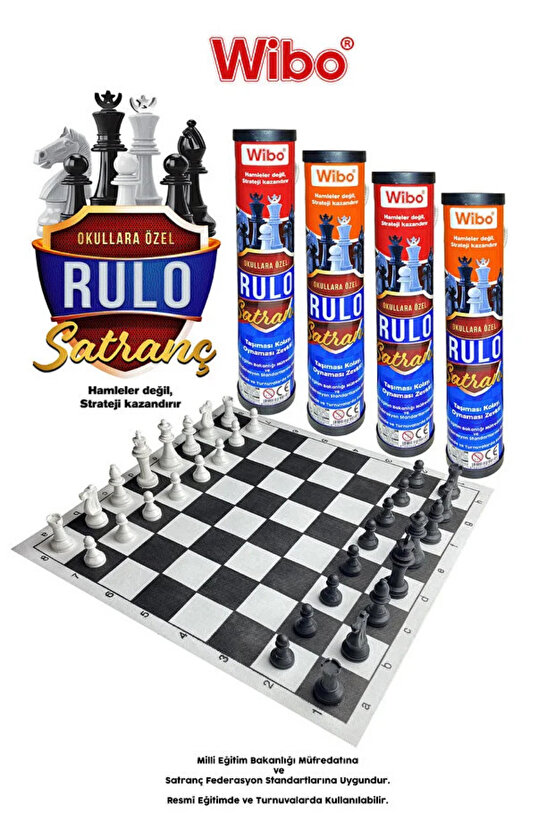 Okullara Özel Rulo Satranç Takımı Çantalı Satranç (Taşıma İpli) Mentosori