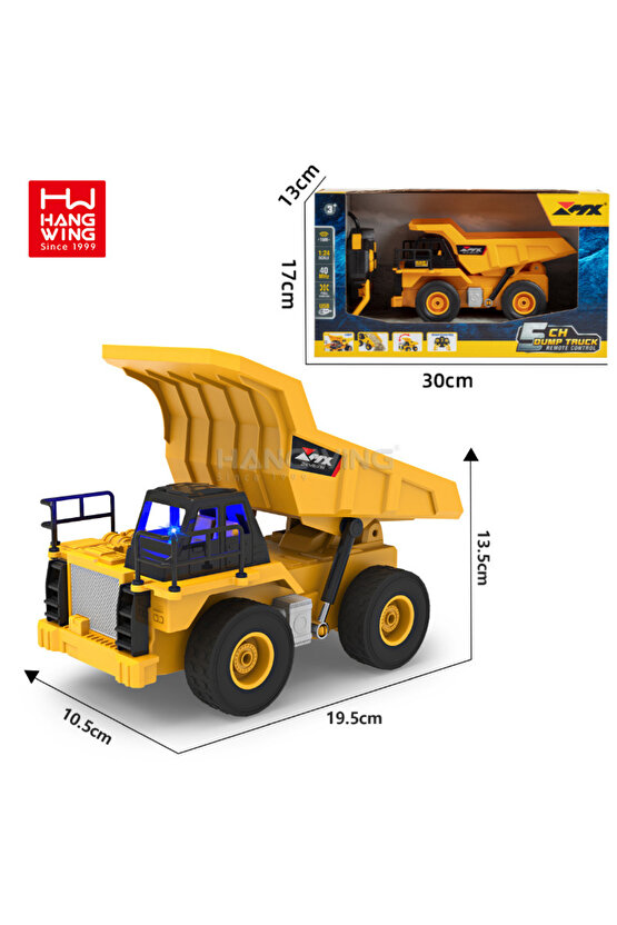 Oyuncak 40 Mhz Uzaktan Kumandalı Işıklı İş Makinası RC Bulldozer Kamyon Damperli