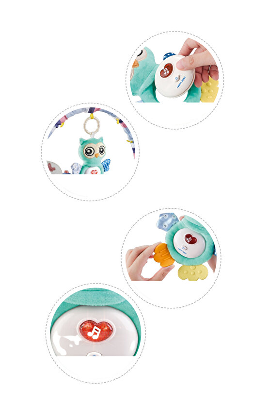 Oyuncak Işıklı Ve Sesli Diş Kaşıyıcılı Peluş Uyku Arkadaşı Bebek Baykuşu