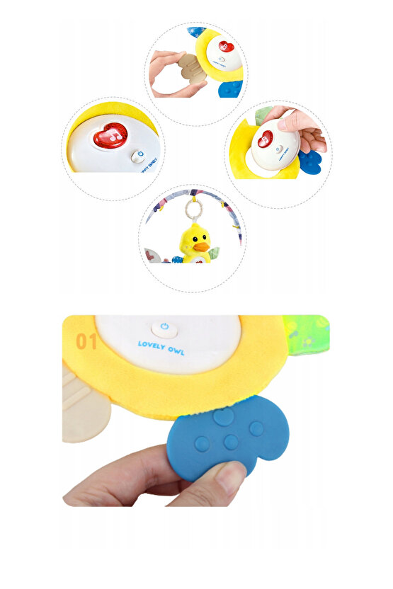 Oyuncak Sesli ve Işıklı Uyku Arkadaşı Diş Kaşıyıcılı Peluş Bebek CivCiv