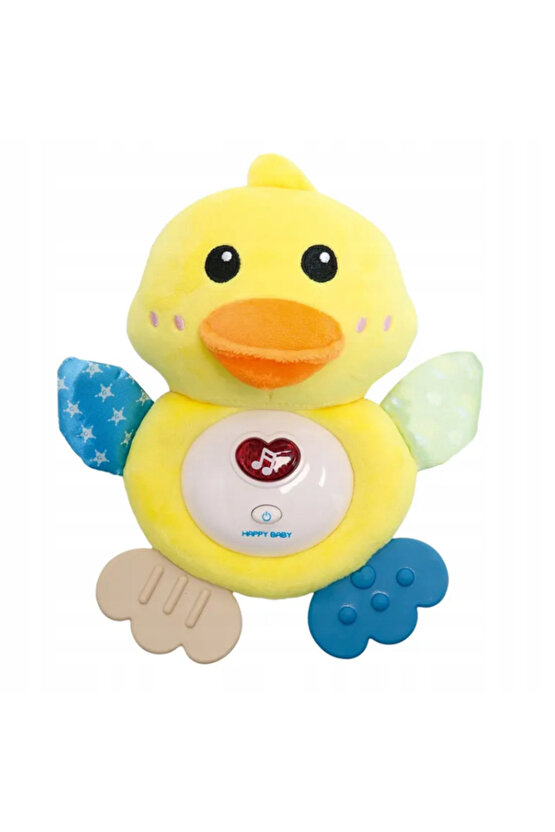 Oyuncak Sesli ve Işıklı Uyku Arkadaşı Diş Kaşıyıcılı Peluş Bebek CivCiv