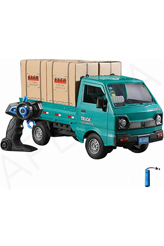 Oyuncak 2.4GHz Uzaktan Kumandalı Sesli Işıklı Şarjlı Buhar Atan Kapıları Açılan Rc Kamyonet
