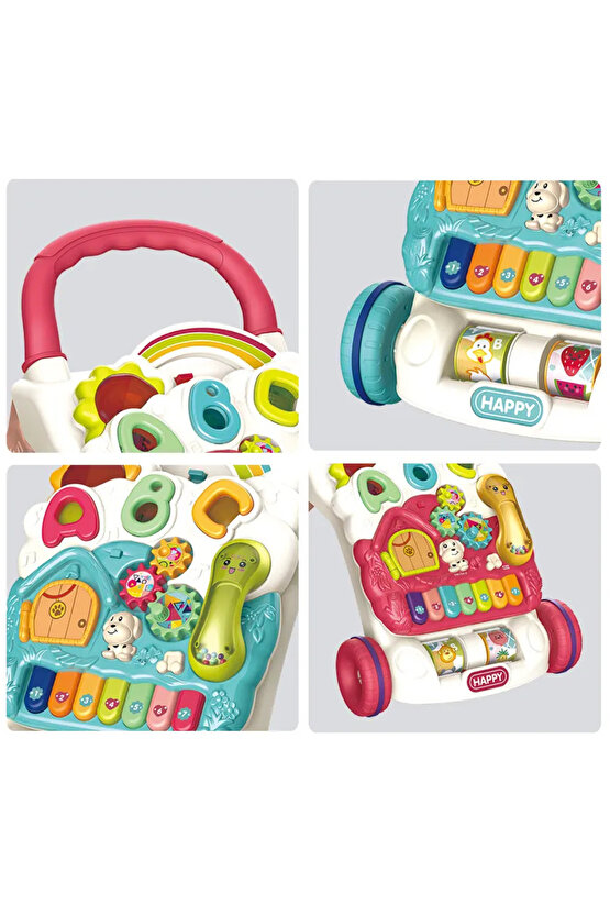 Yürümeye Yardımcı Aktivite Masalı Sesli Piyanolu 4in1 Bebek Yürüteci