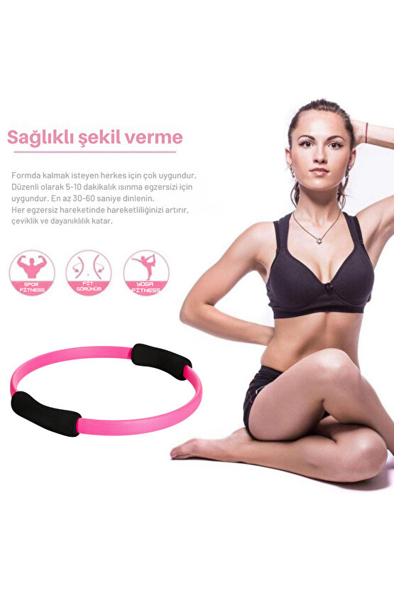 Pilates Çemberi Sünger Sırt Kol Kalça Bacak ve Pelvik Kasları Geliştirmeye Yardımcı Alet
