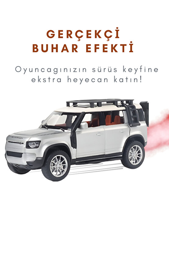 Çek-Bırak Lüks Range, Buhar Çıkaran Sesli Işıklı Kapıları ve Bagajı Açılabilen Oyuncak Araç Die-Cast