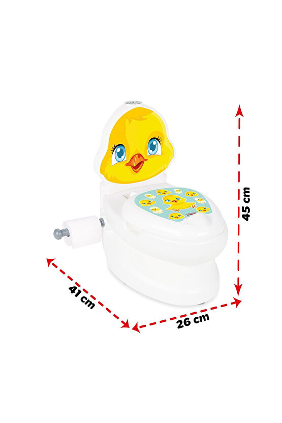 Sesli Işıklı Sifon Sesi Bebekler ve Çocuklar İçin Eğitici Tuvalet Eğitimi Klozet Hazneli Lazımlık